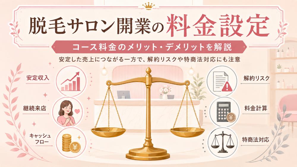 脱毛サロン開業時の料金設定｜コース料金のメリット・デメリットを解説