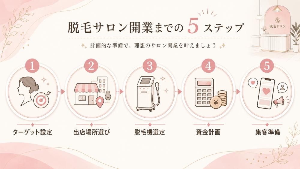 脱毛サロン開業でやるべき5つのこと｜失敗しない準備の進め方