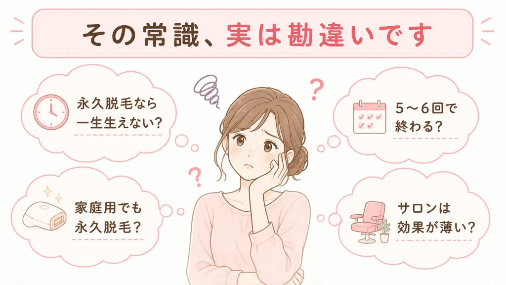 脱毛が未経験の人がやりがちな4つの勘違い｜初めてでも損しないために知っておきたいこと